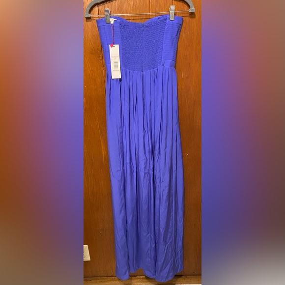NWT Parker Silk Strapless Maxi Dress in Pacific Blue - size M - Picture 6 of 10